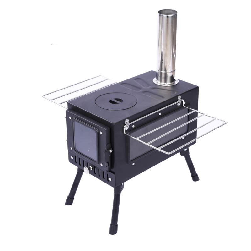 TE220CW Portable Camping Wood Stove with Glass Window