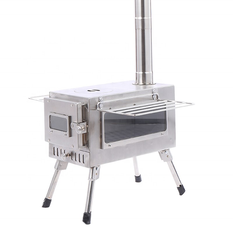 TE320SW Small Wood Burning Stove for Tent Camping and Outdoor Cooking