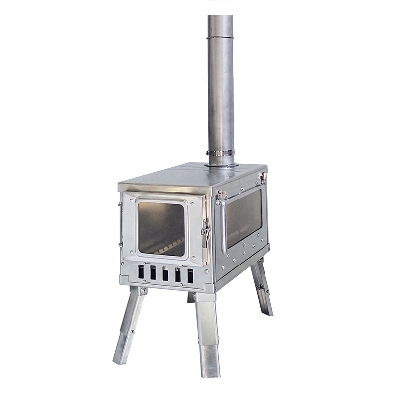 TE2141SW Camping Wood Stove with Transparent Fire Viewing Window